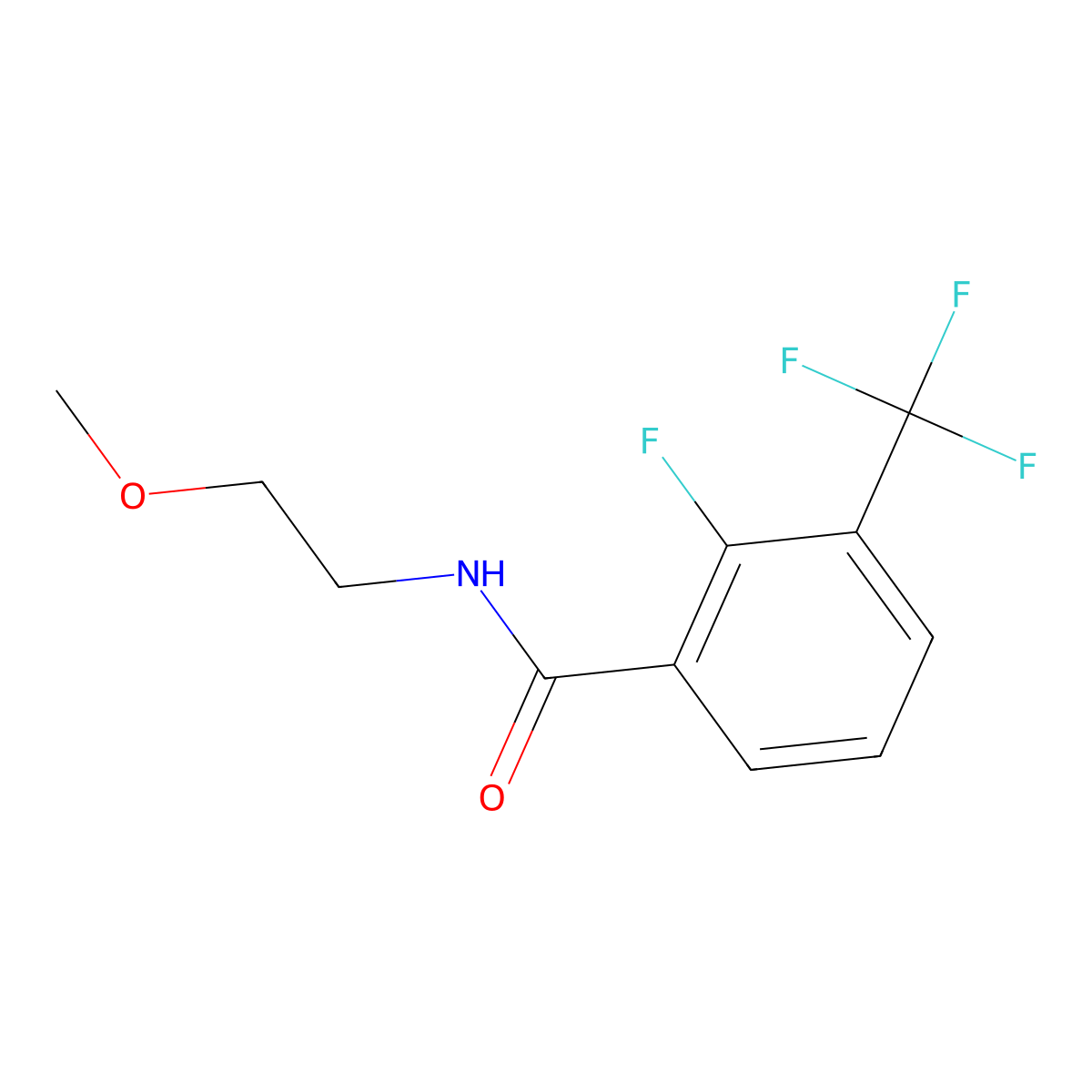 2-Fluoro-N-(2-methoxyethyl)-3-(trifluoromethyl)benzamide molecular structure, CAS 1507063-73-1