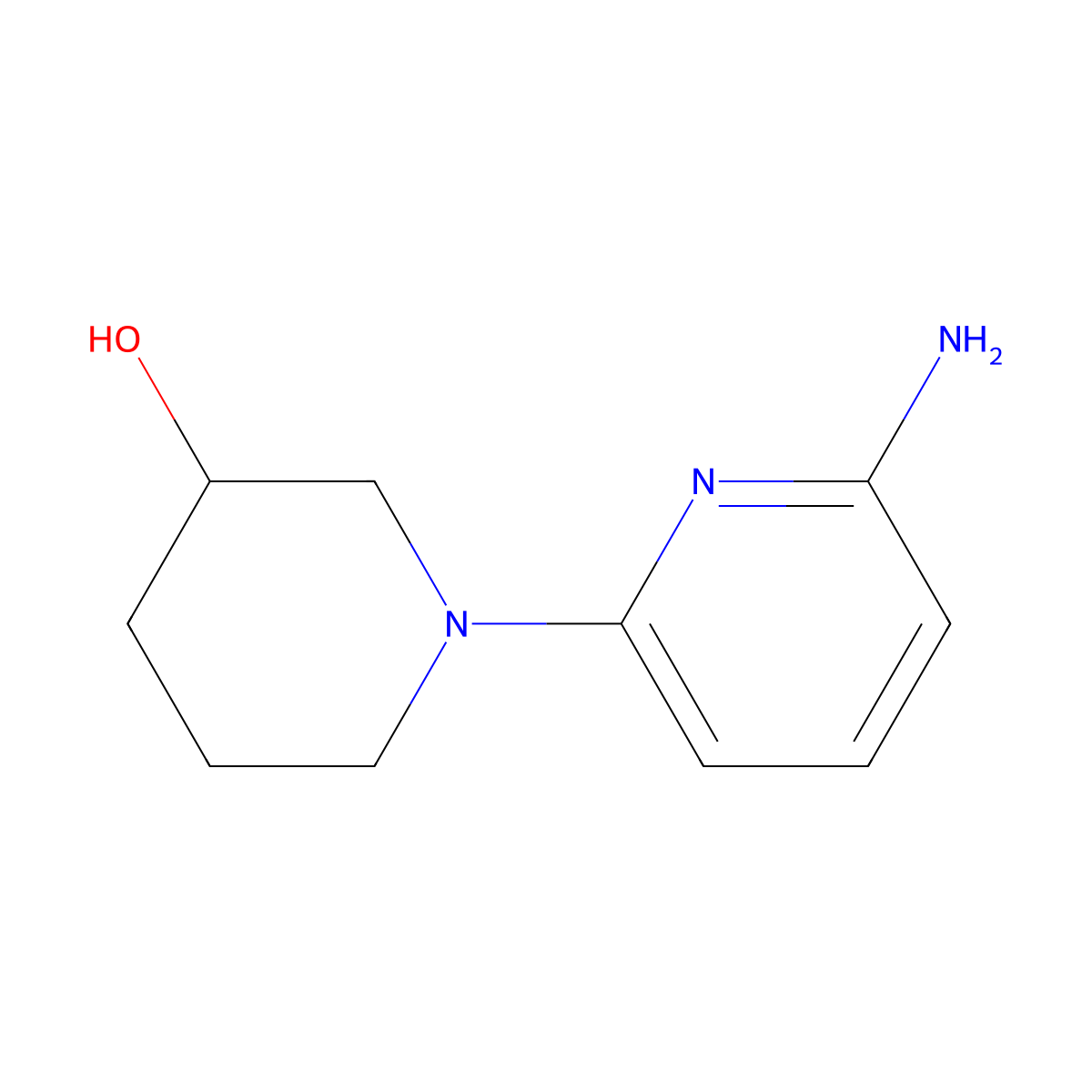 1-(6-Aminopyridin-2-yl)piperidin-3-ol molecular structure, CAS 1507067-98-2