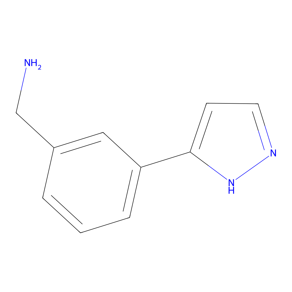 [3-(1H-pyrazol-3-yl)phenyl]methanamine molecular structure, CAS 1507081-02-8