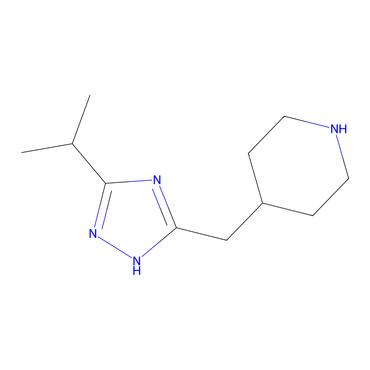 4-((5-Isopropyl-1h-1,2,4-triazol-3-yl)methyl)piperidine molecular structure, CAS 1507085-01-9