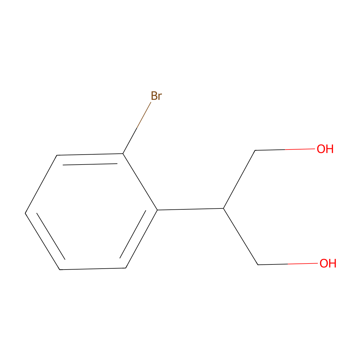 1,3-Propanediol, 2-(2-bromophenyl)- molecular structure, CAS 1507091-95-3