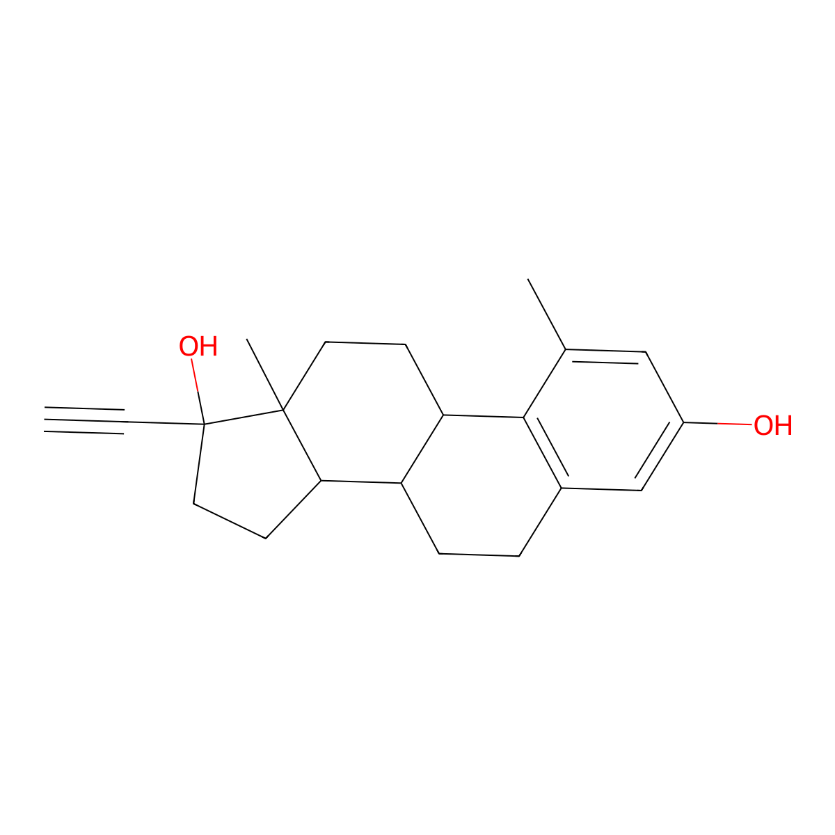 1-Methyl-ethinylestradiol molecular structure, CAS 15071-66-6