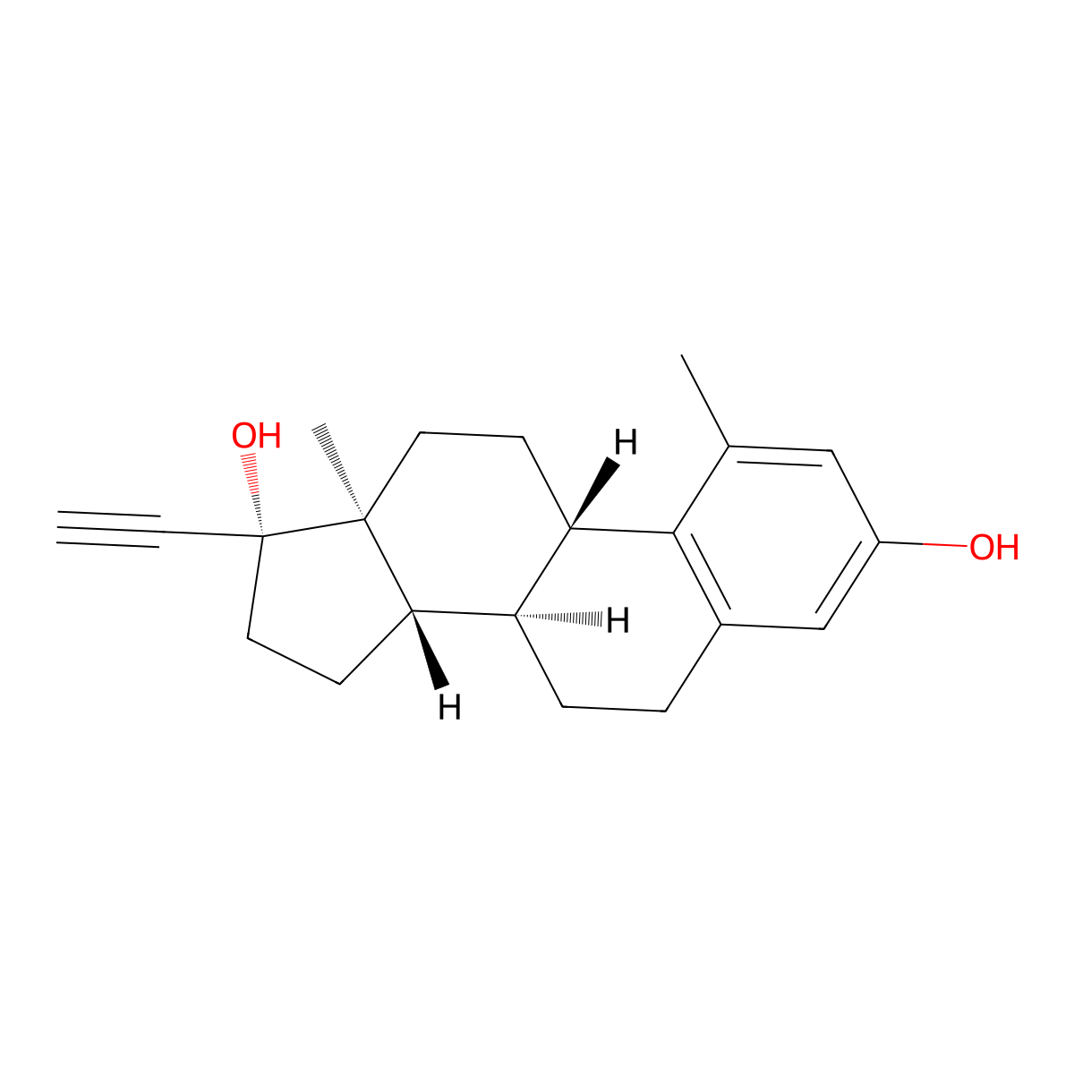 1-Methyl-ethinylestradiol molecular structure, CAS 15071-66-6