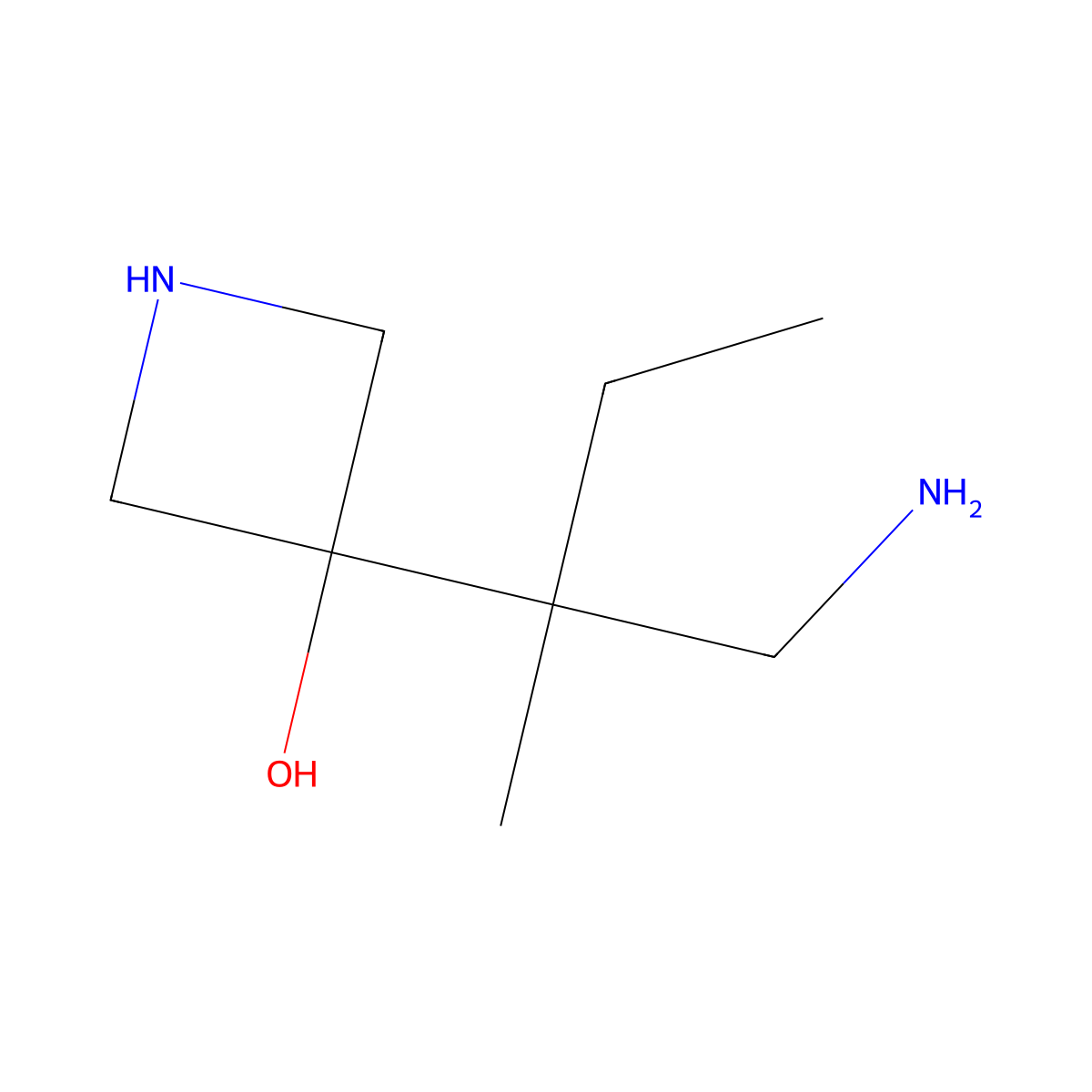3-(1-Amino-2-methylbutan-2-yl)azetidin-3-ol molecular structure, CAS 1507102-37-5