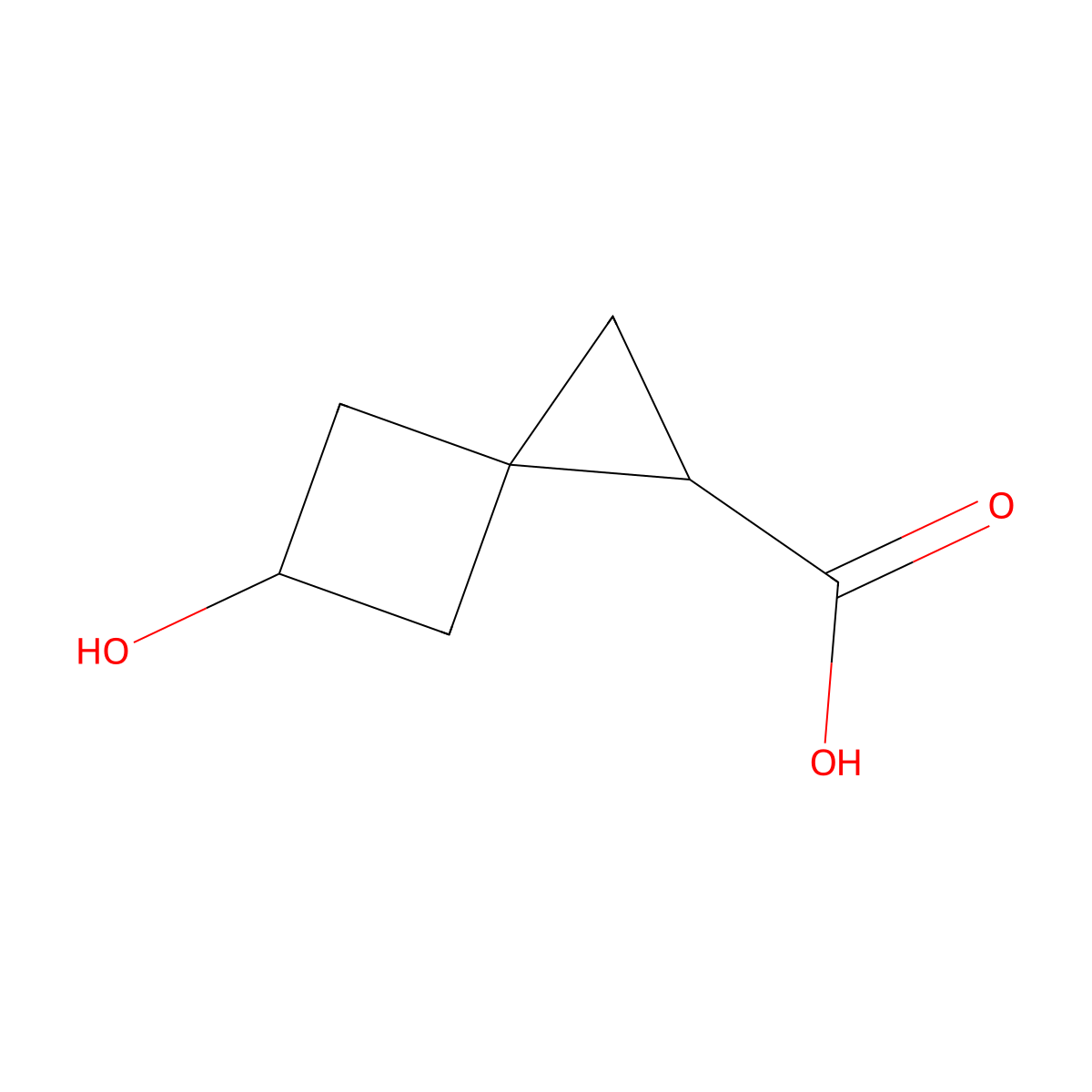 5-Hydroxyspiro(2.3)hexane-1-carboxylic acid molecular structure, CAS 1507108-83-9