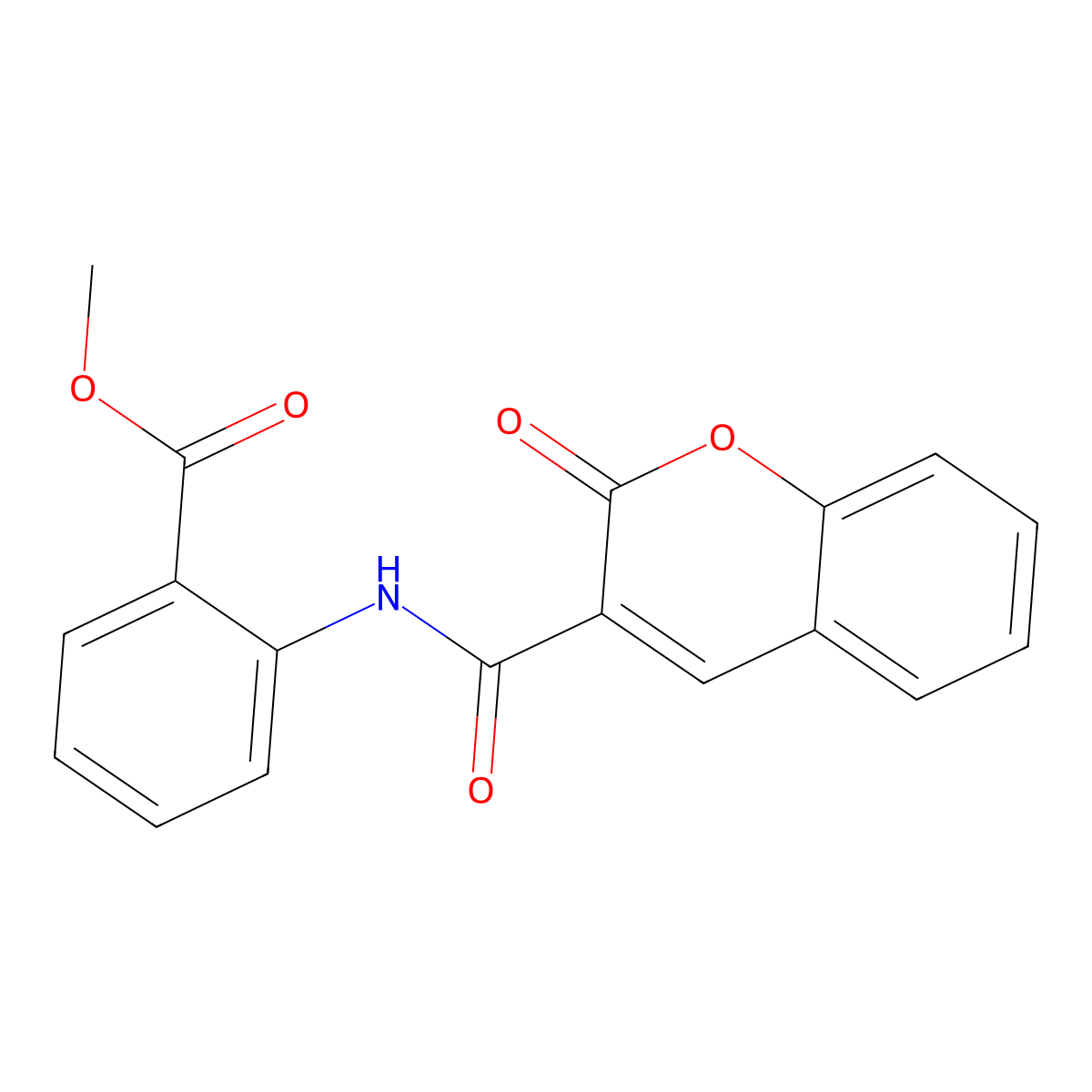 methyl 2-{[(2-oxo-2H-chromen-3-yl)carbonyl]amino}benzoate molecular structure, CAS 150711-89-0