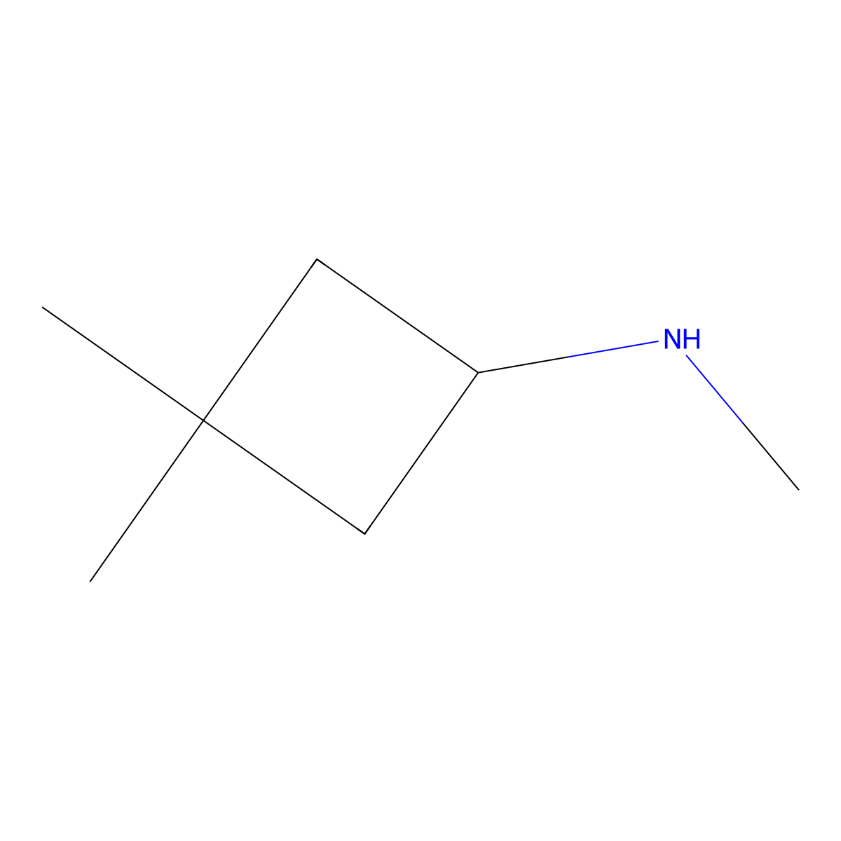 N,3,3-trimethylcyclobutan-1-amine molecular structure, CAS 1507126-29-5