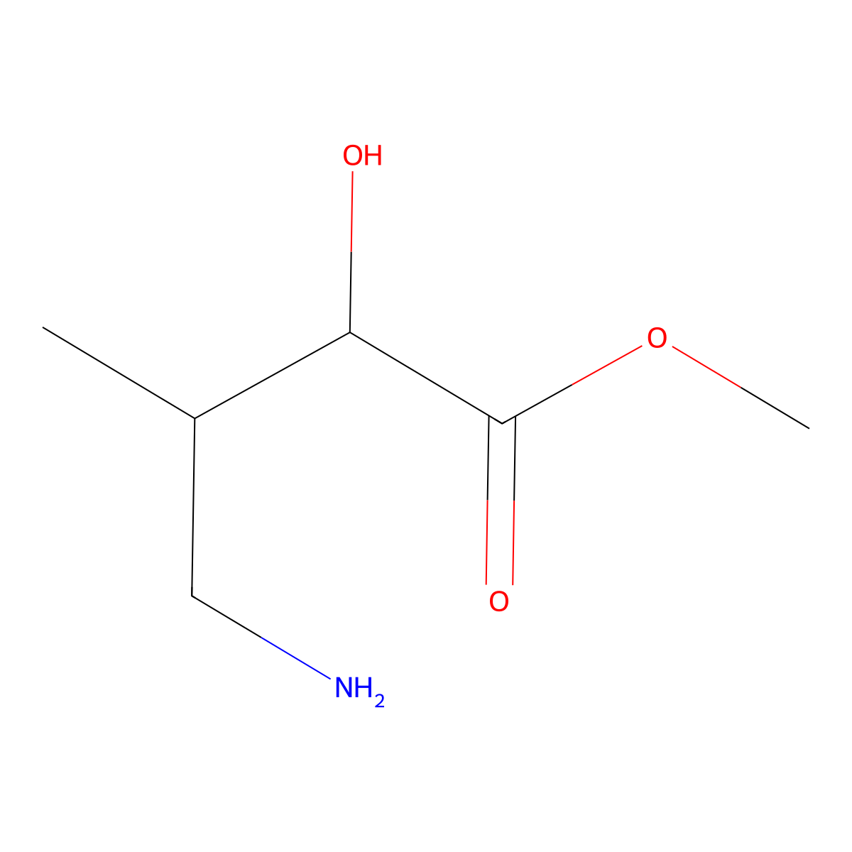 Methyl 4-amino-2-hydroxy-3-methylbutanoate molecular structure, CAS 1507139-91-4