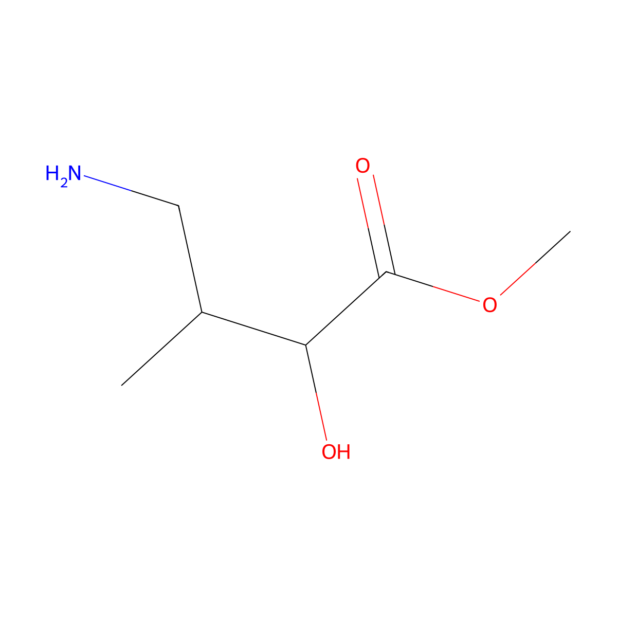 Methyl 4-amino-2-hydroxy-3-methylbutanoate molecular structure, CAS 1507139-91-4
