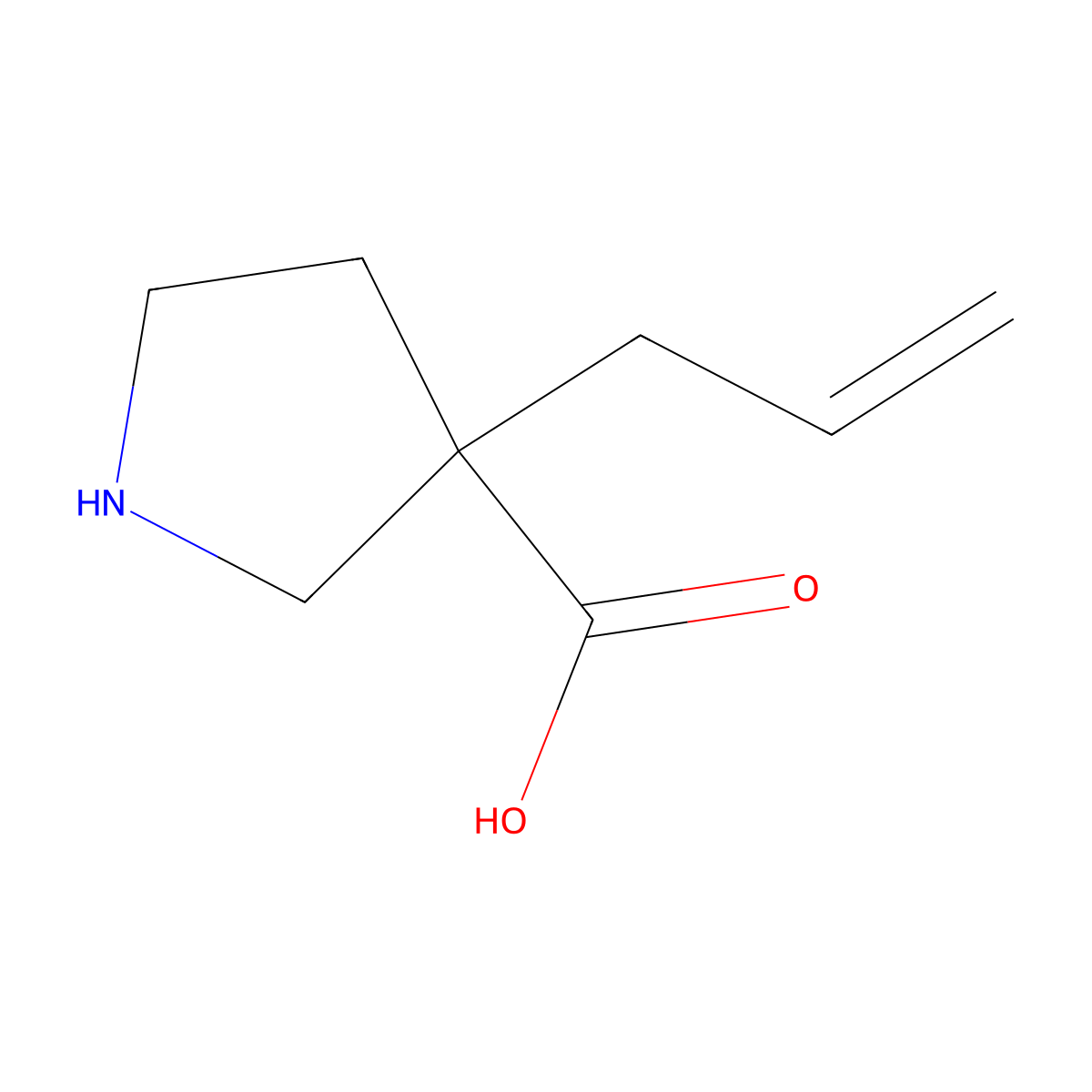 3-Allylpyrrolidine-3-carboxylic acid molecular structure, CAS 1507141-43-6