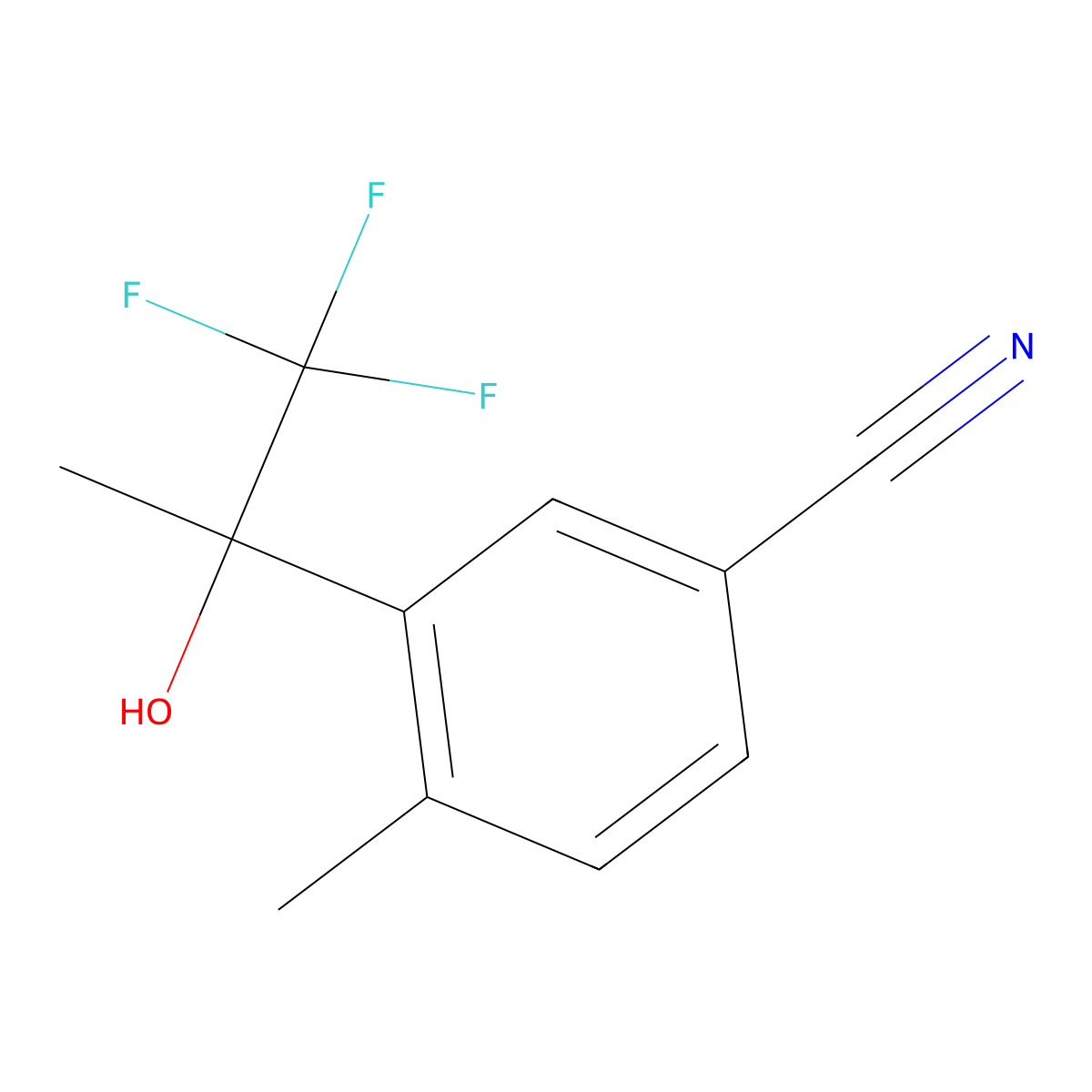 4-Methyl-3-(2,2,2-trifluoro-1-hydroxy-1-methylethyl)benzonitrile molecular structure, CAS 1507142-78-0