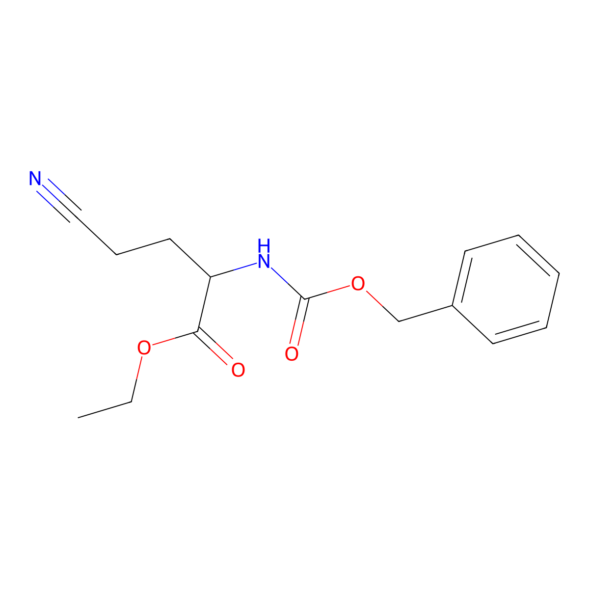Ethyl 2-{[(benzyloxy)carbonyl]amino}-4-cyanobutanoate molecular structure, CAS 150716-05-5