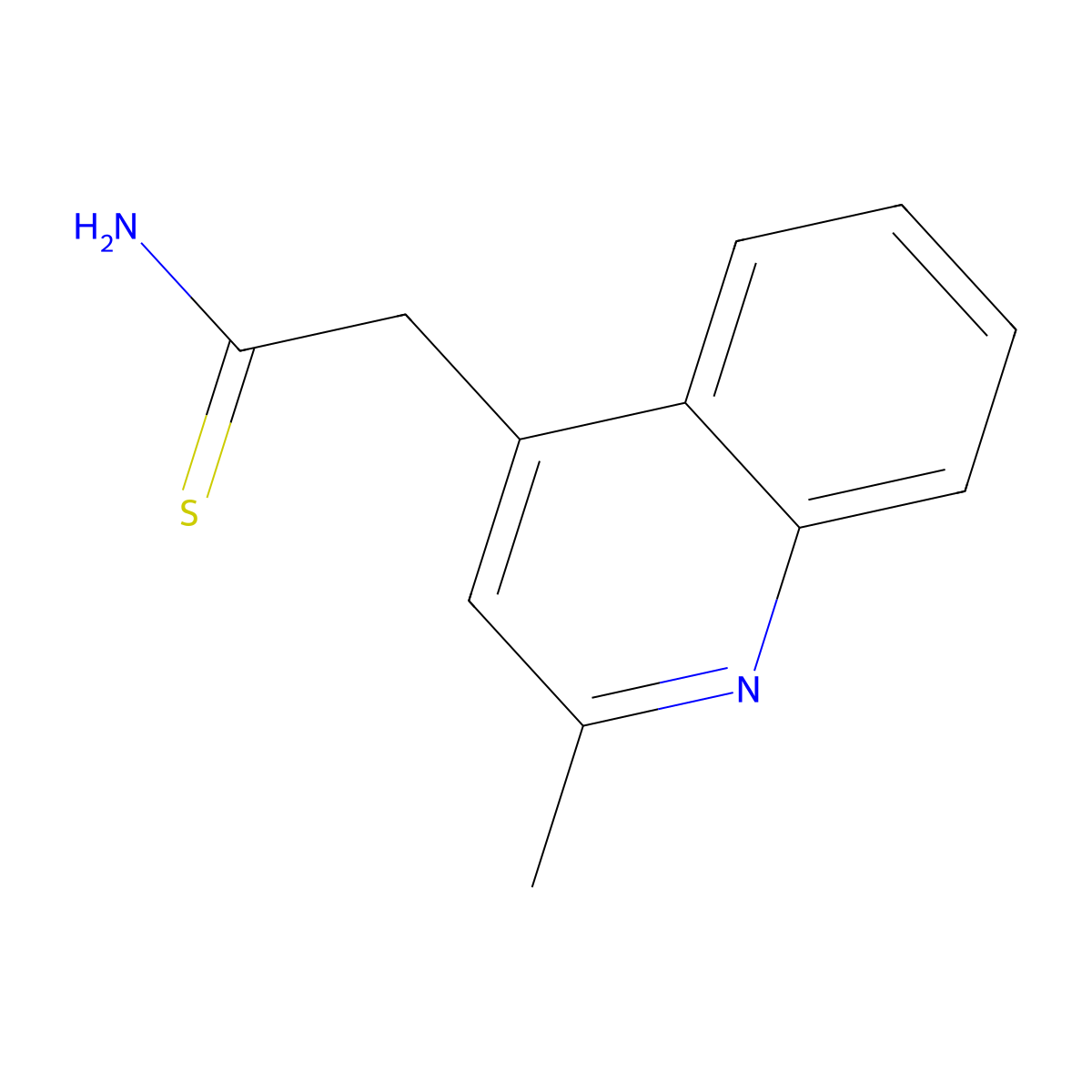 2-(2-Methylquinolin-4-yl)ethanethioamide molecular structure, CAS 1507160-18-0