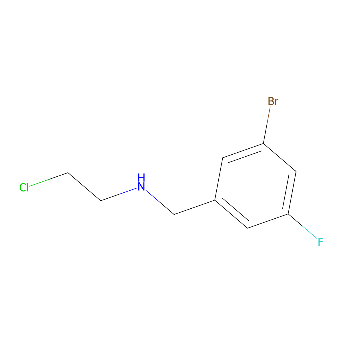 n-(3-Bromo-5-fluorobenzyl)-2-chloroethan-1-amine molecular structure, CAS 1507171-04-1