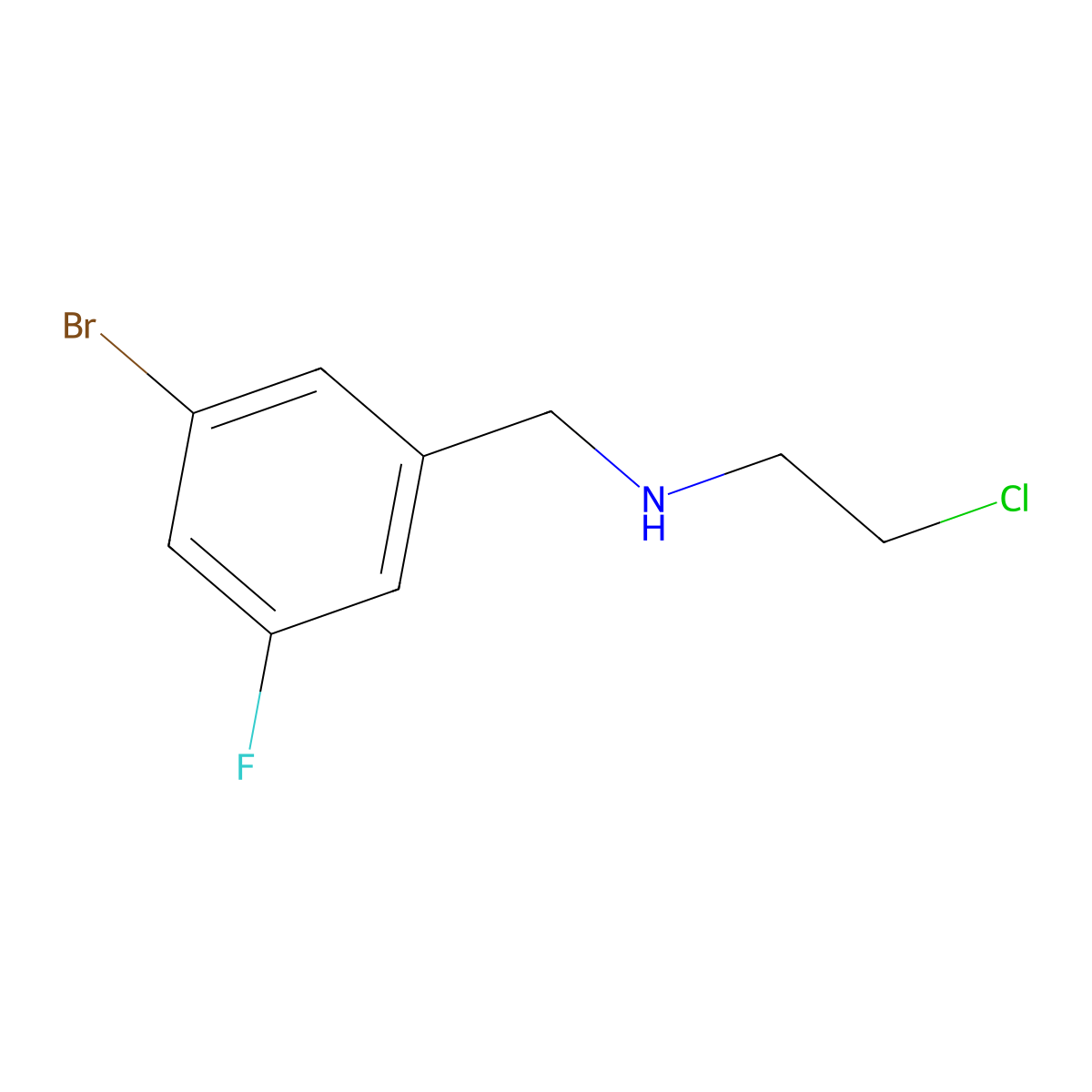 n-(3-Bromo-5-fluorobenzyl)-2-chloroethan-1-amine molecular structure, CAS 1507171-04-1
