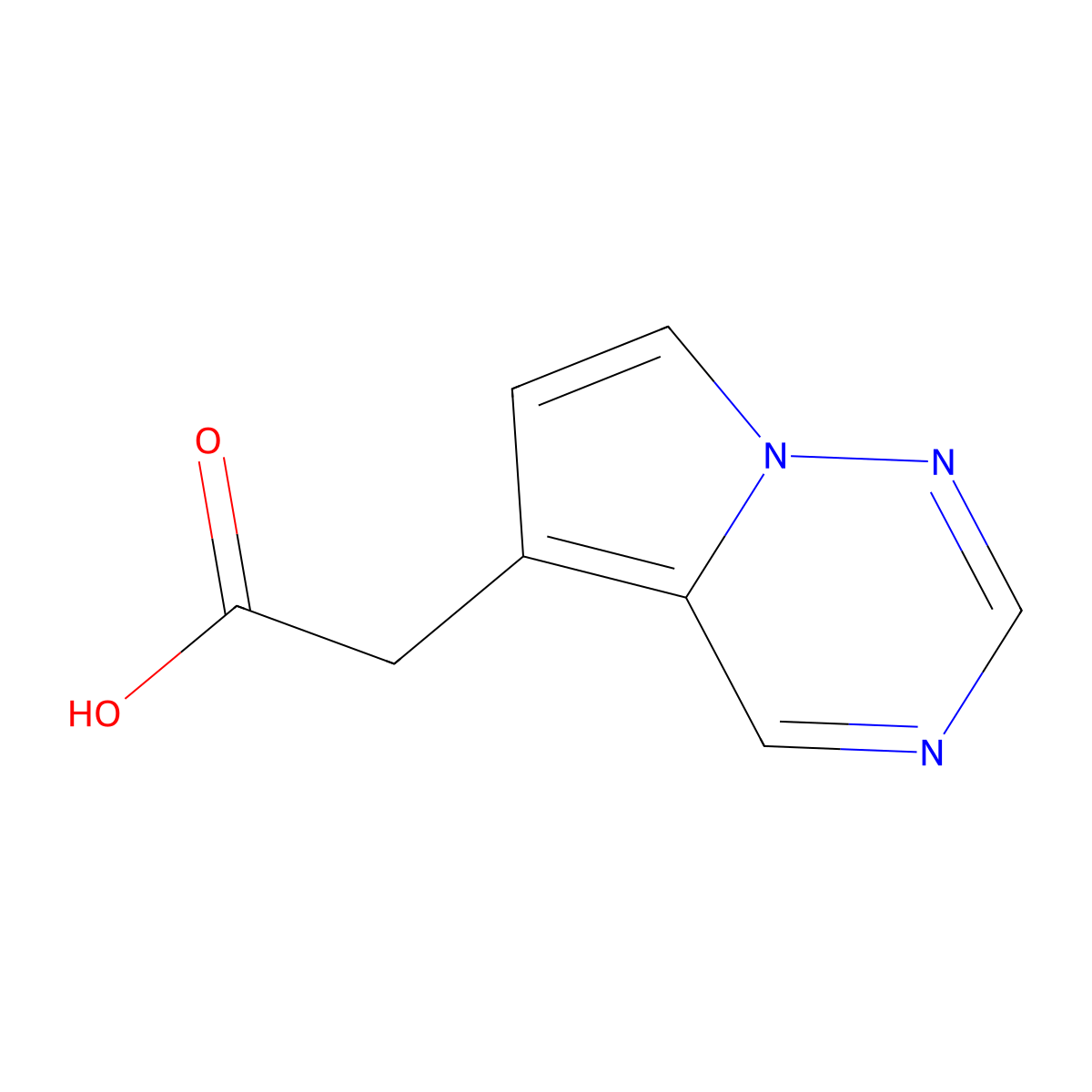 2-{Pyrrolo[2,1-f][1,2,4]triazin-5-yl}acetic acid molecular structure, CAS 1507180-58-6