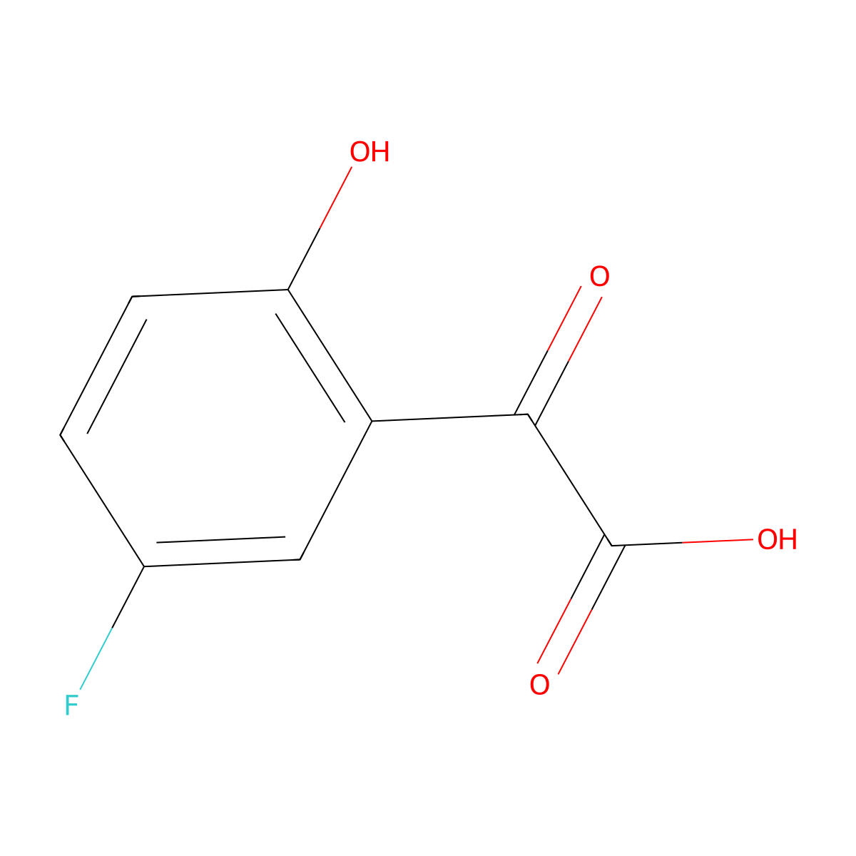 2-(5-Fluoro-2-hydroxyphenyl)-2-oxoacetic acid molecular structure, CAS 1507189-99-2
