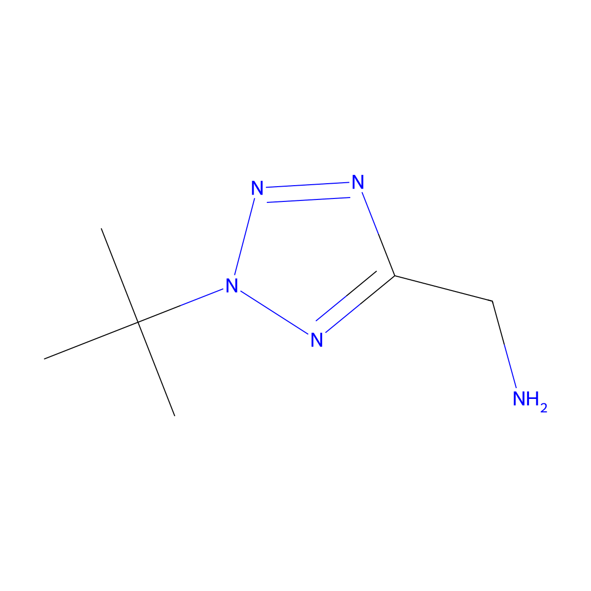 (2-tert-butyl-2H-1,2,3,4-tetrazol-5-yl)methanamine molecular structure, CAS 1507198-76-6