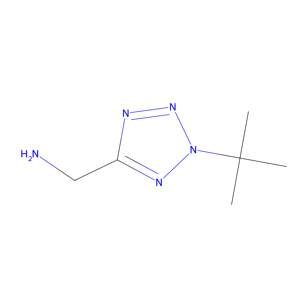 (2-tert-butyl-2H-1,2,3,4-tetrazol-5-yl)methanamine molecular structure, CAS 1507198-76-6
