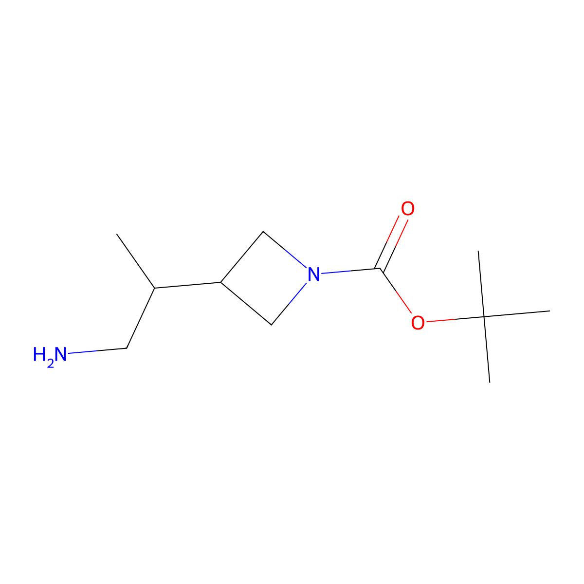 Tert-butyl 3-(1-aminopropan-2-yl)azetidine-1-carboxylate molecular structure, CAS 1507200-46-5
