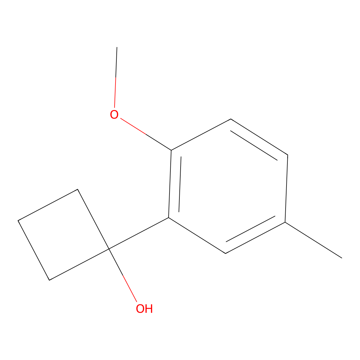 1-(2-Methoxy-5-methylphenyl)cyclobutanol molecular structure, CAS 1507203-55-5