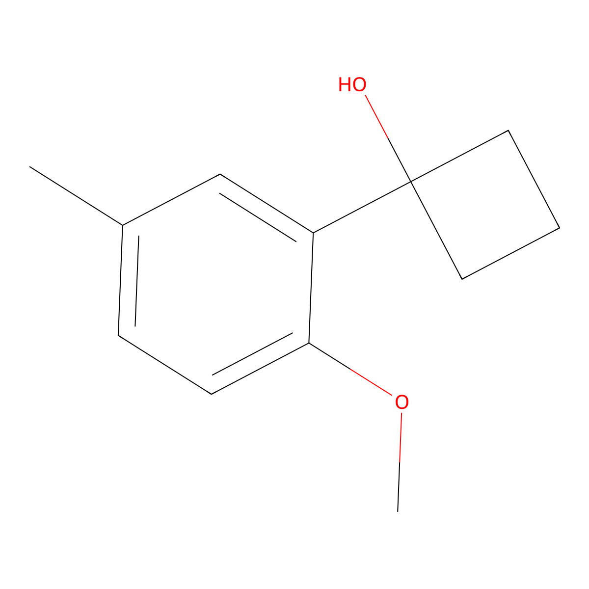 1-(2-Methoxy-5-methylphenyl)cyclobutanol molecular structure, CAS 1507203-55-5
