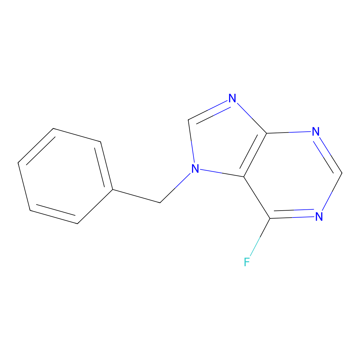 7-Benzyl-6-fluoro-7H-purine molecular structure, CAS 150721-87-2