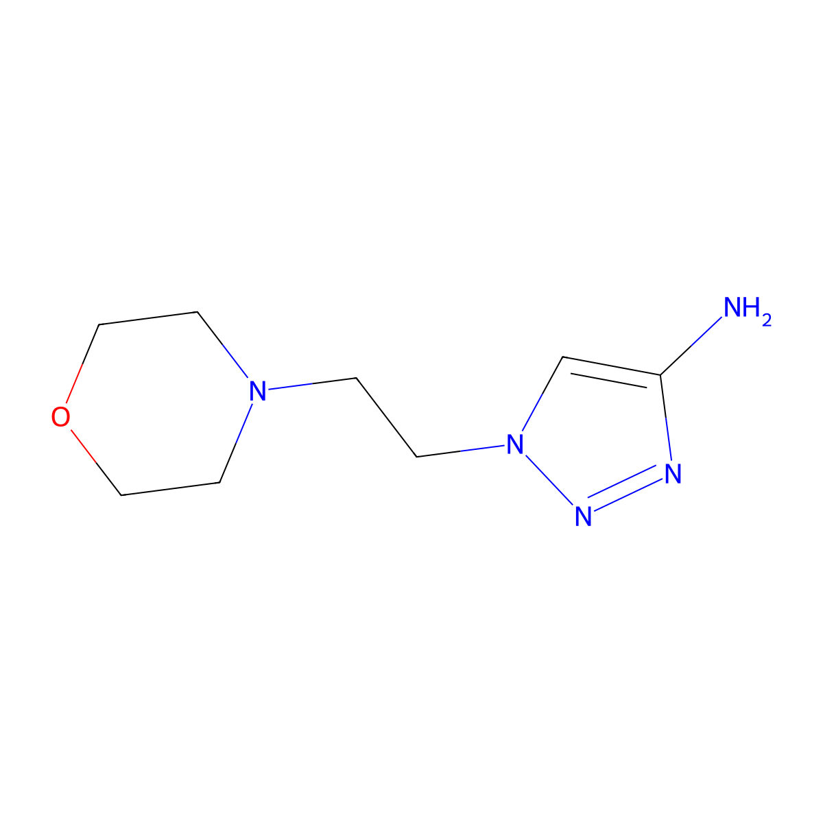 1-[2-(morpholin-4-yl)ethyl]-1H-1,2,3-triazol-4-amine molecular structure, CAS 1507212-61-4