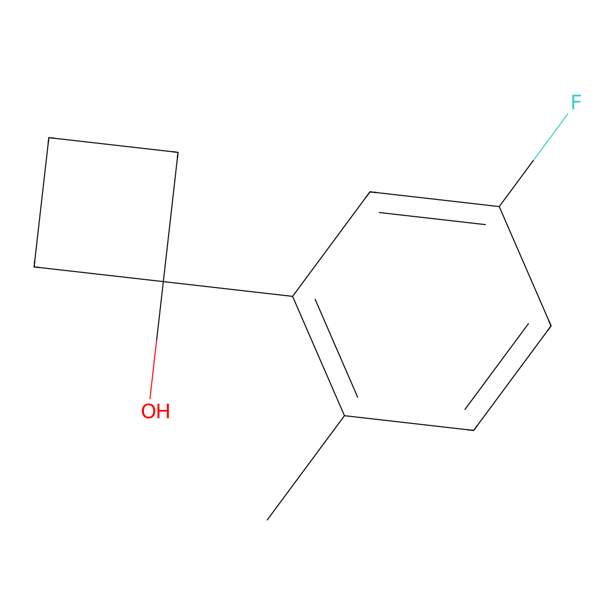 1-(5-Fluoro-2-methylphenyl)cyclobutanol molecular structure, CAS 1507219-63-7