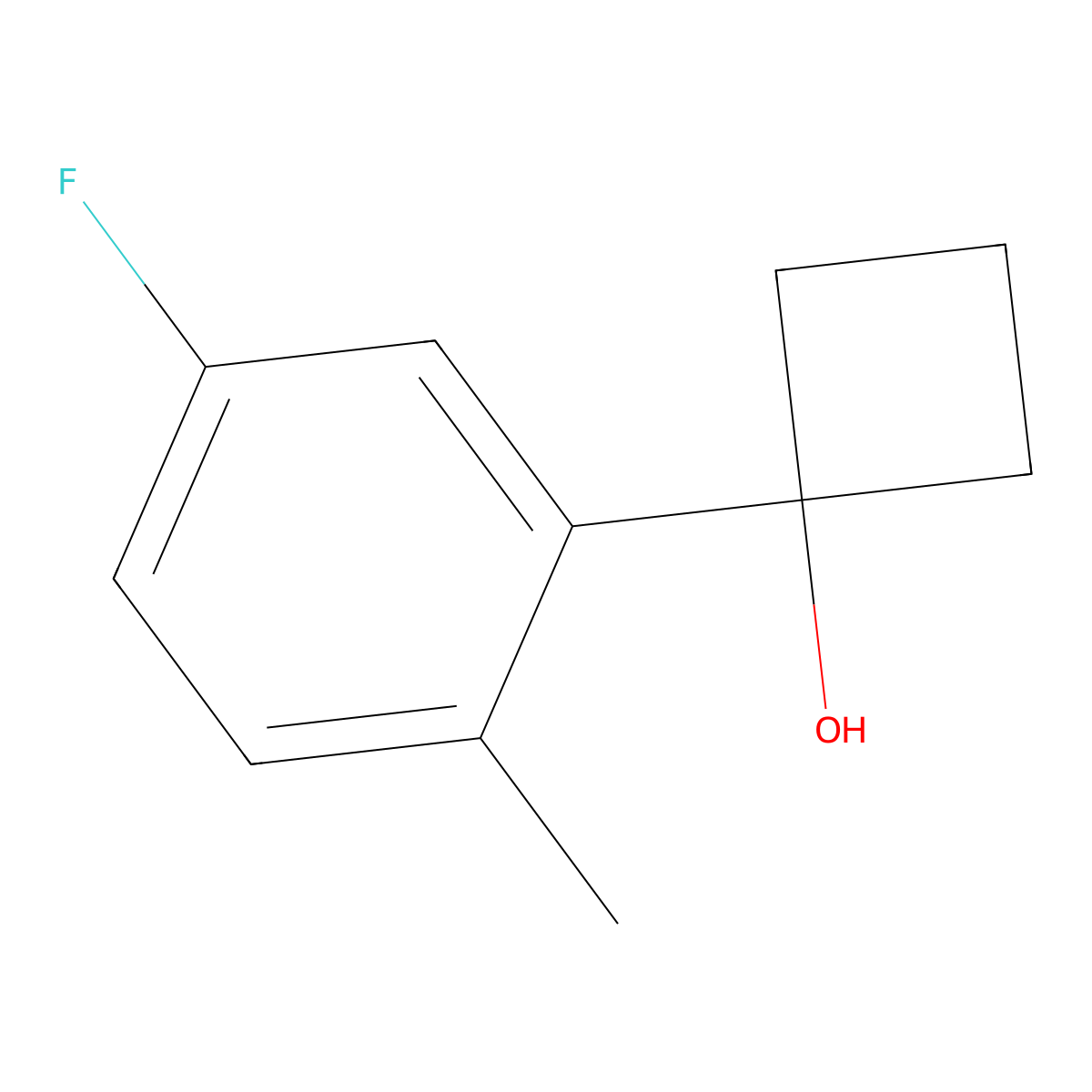 1-(5-Fluoro-2-methylphenyl)cyclobutanol molecular structure, CAS 1507219-63-7