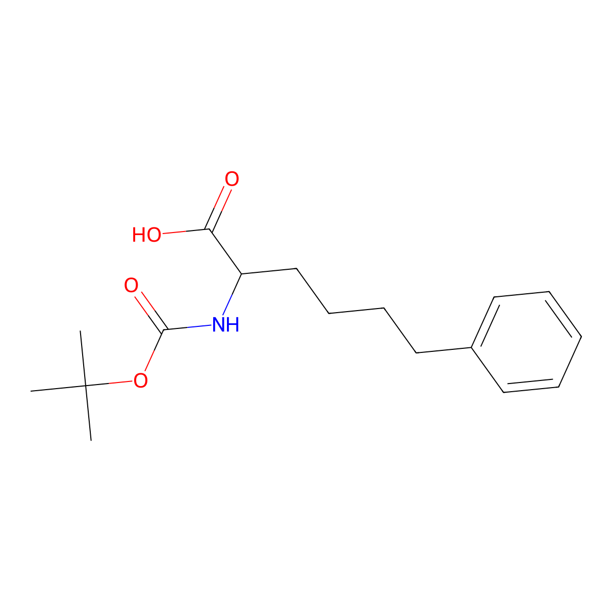 Boc-(r)-2-amino-6-phenylhexanoic acid molecular structure, CAS 150722-67-1