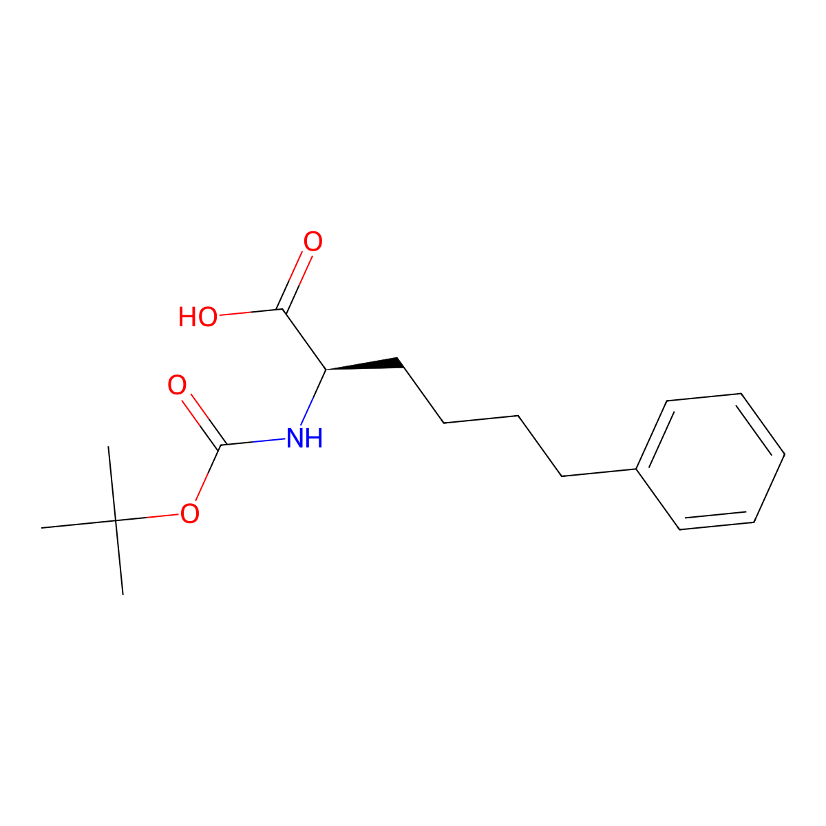 Boc-(r)-2-amino-6-phenylhexanoic acid molecular structure, CAS 150722-67-1