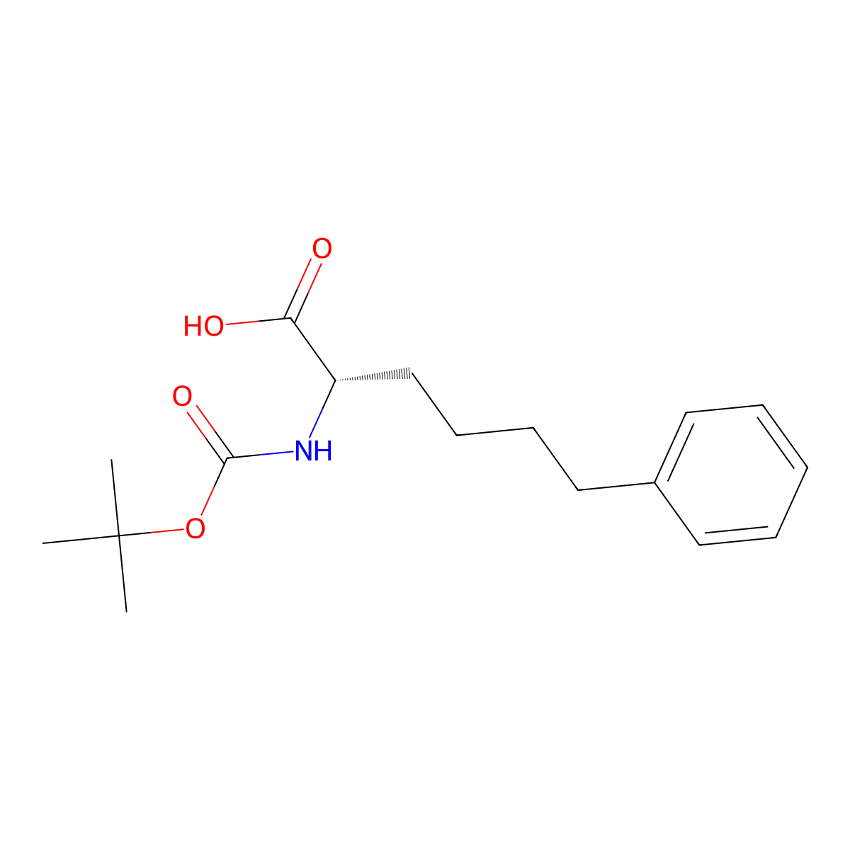 Boc-(s)-2-amino-6-phenylhexanoic acid molecular structure, CAS 150722-68-2