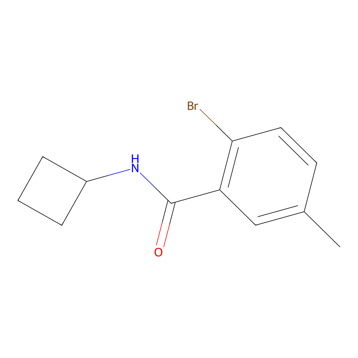 2-Bromo-N-cyclobutyl-5-methylbenzamide molecular structure, CAS 1507226-95-0