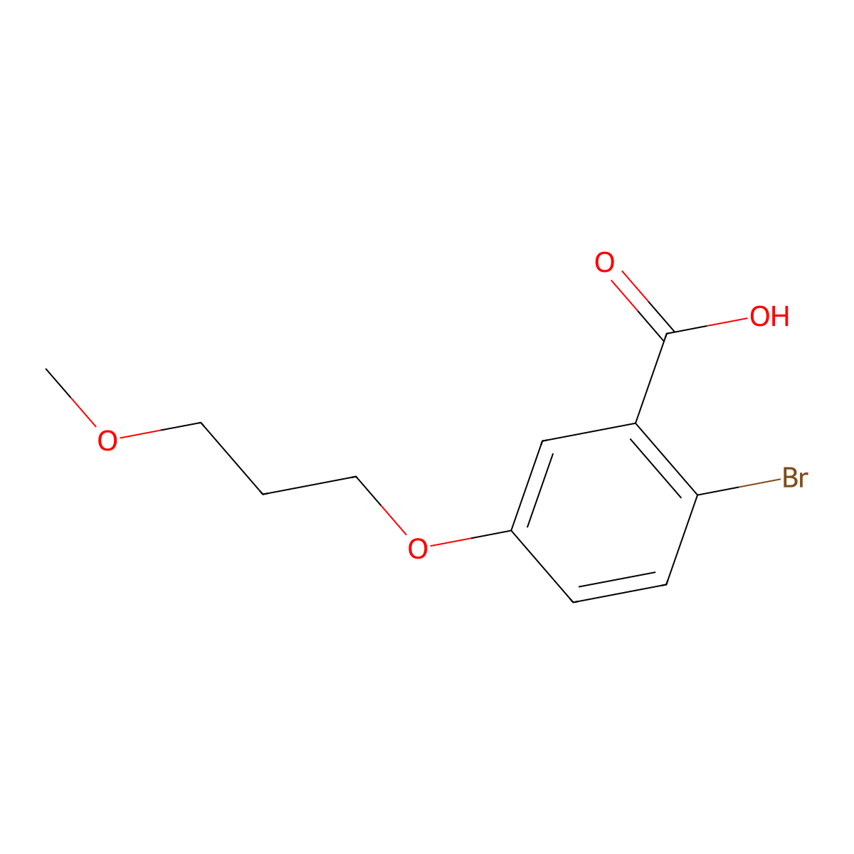 2-Bromo-5-(3-methoxypropoxy)benzoic acid molecular structure, CAS 1507233-61-5