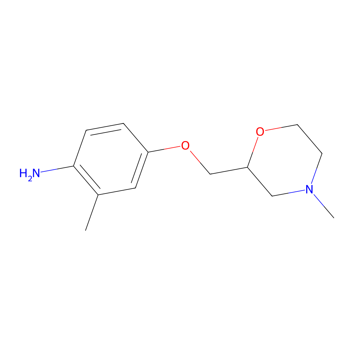 2-Methyl-4-((4-methylmorpholin-2-yl)methoxy)aniline molecular structure, CAS 1507243-06-2