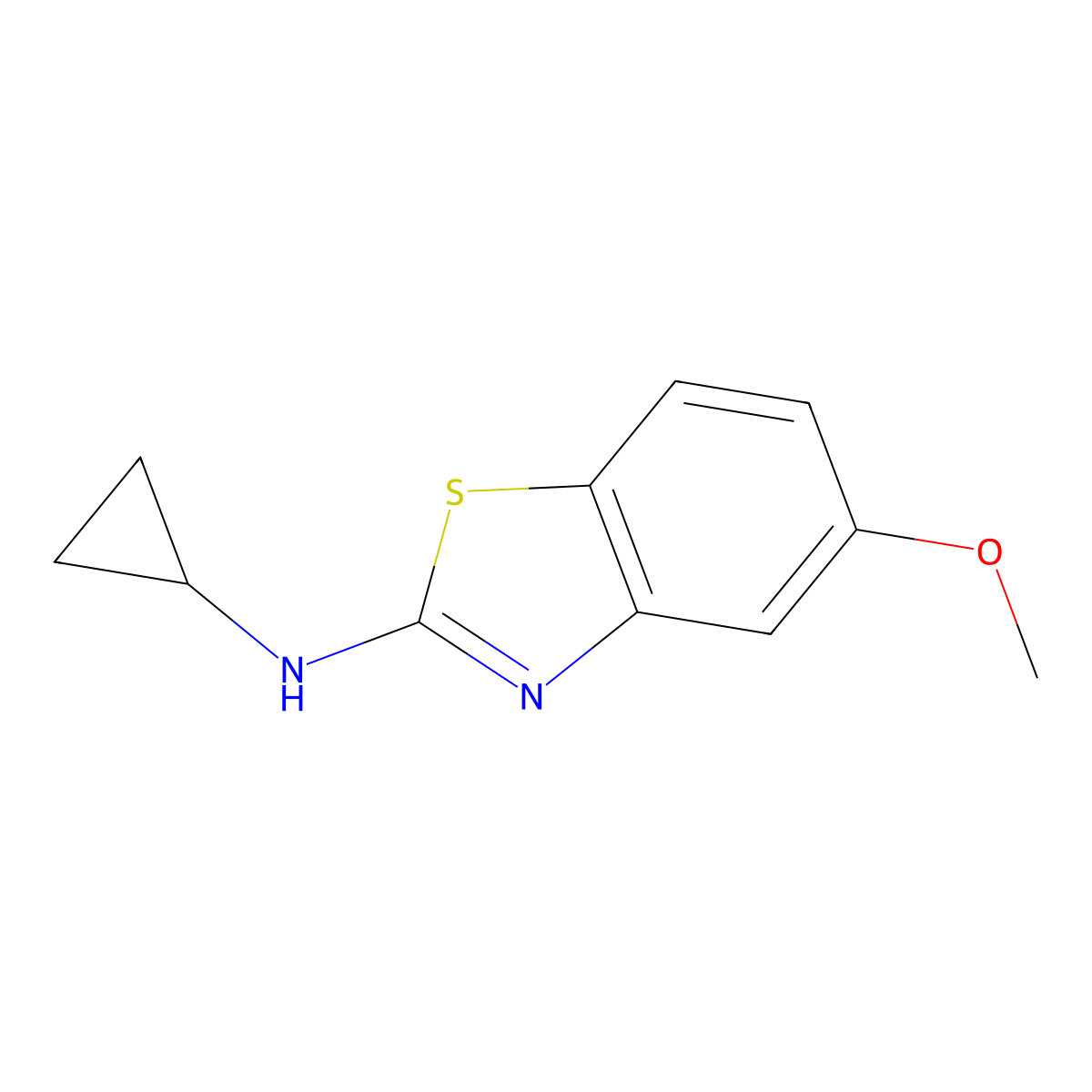 N-cyclopropyl-5-methoxy-1,3-benzothiazol-2-amine molecular structure, CAS 1507248-15-8