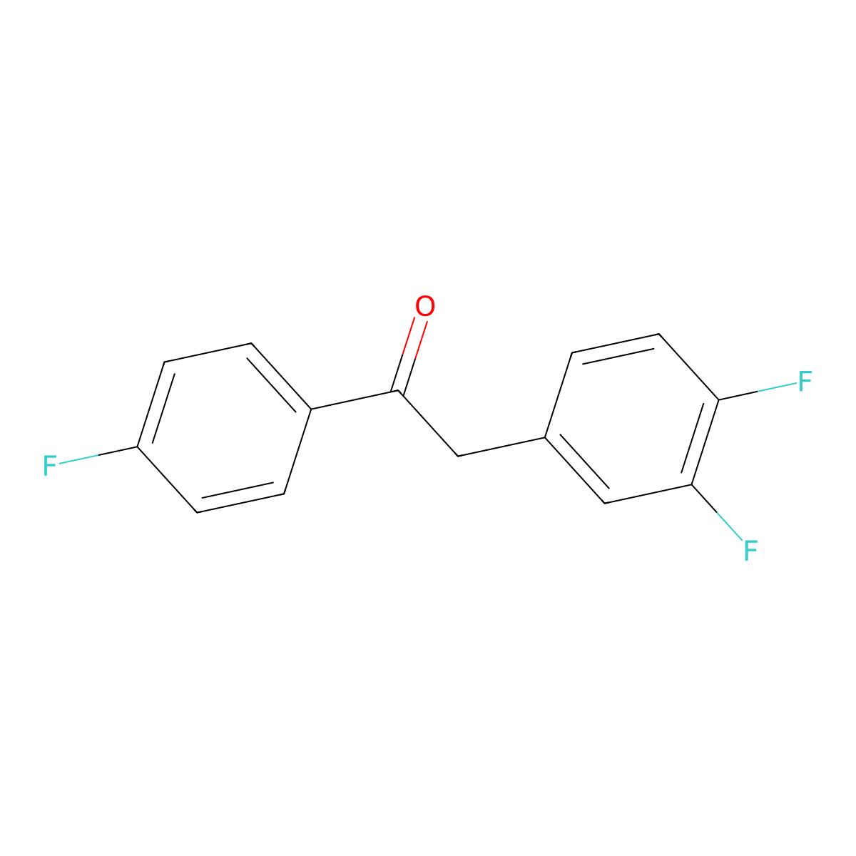 2-(3,4-Difluorophenyl)-1-(4-fluorophenyl)ethanone molecular structure, CAS 1507249-35-5