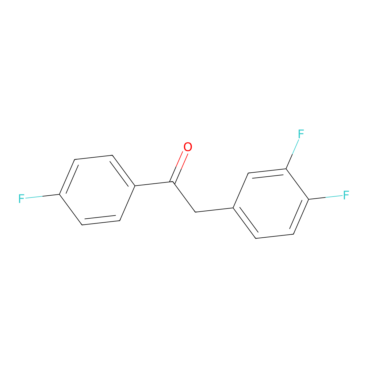 2-(3,4-Difluorophenyl)-1-(4-fluorophenyl)ethanone molecular structure, CAS 1507249-35-5