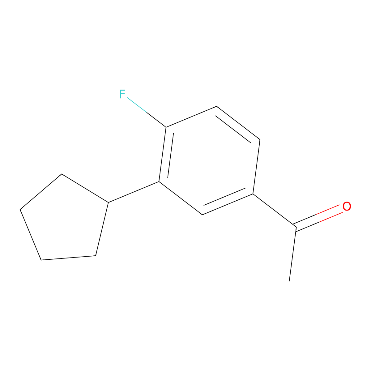 1-(3-Cyclopentyl-4-fluorophenyl)ethanone molecular structure, CAS 1507258-97-0