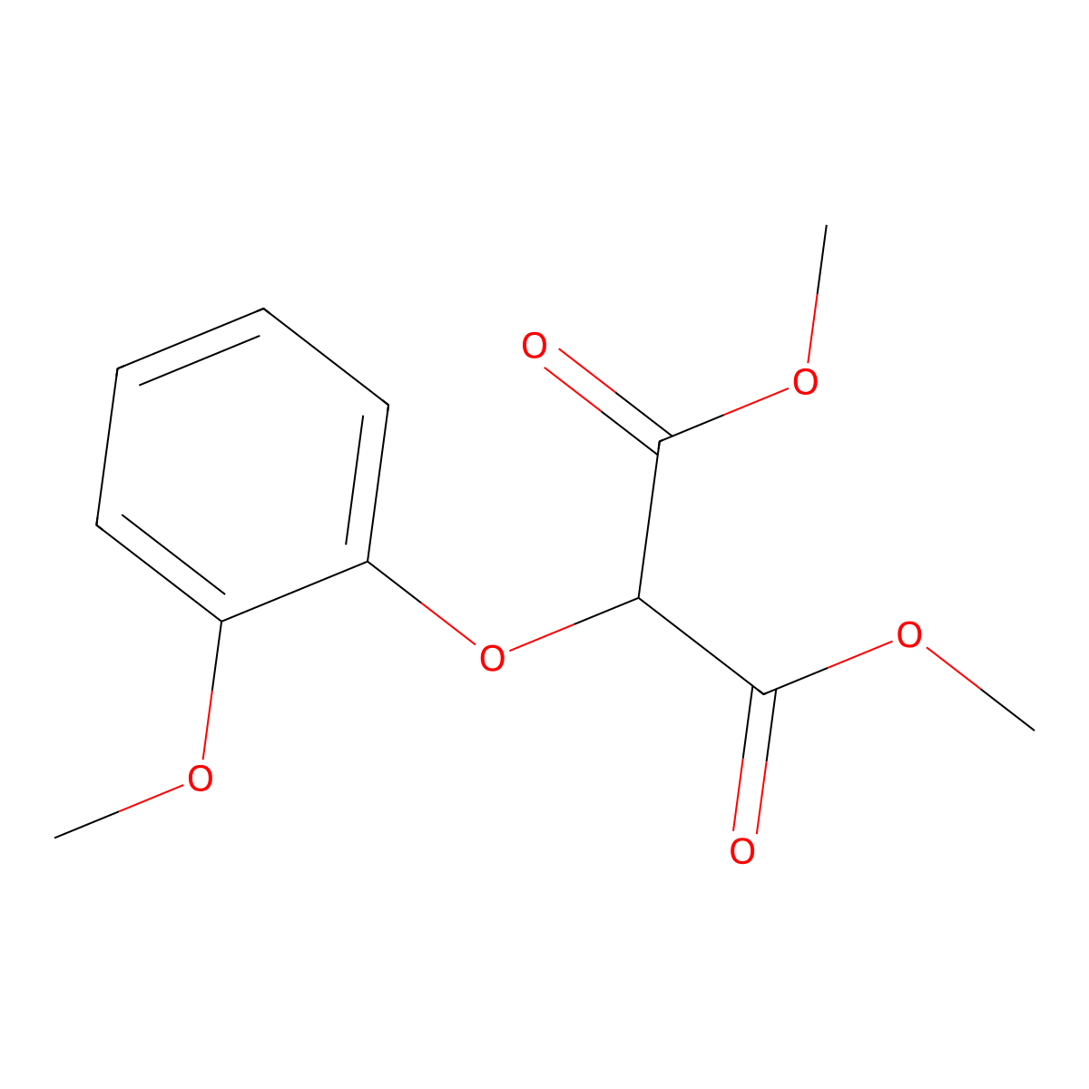 Dimethyl 2-(2-methoxyphenoxy)malonate molecular structure, CAS 150726-89-9