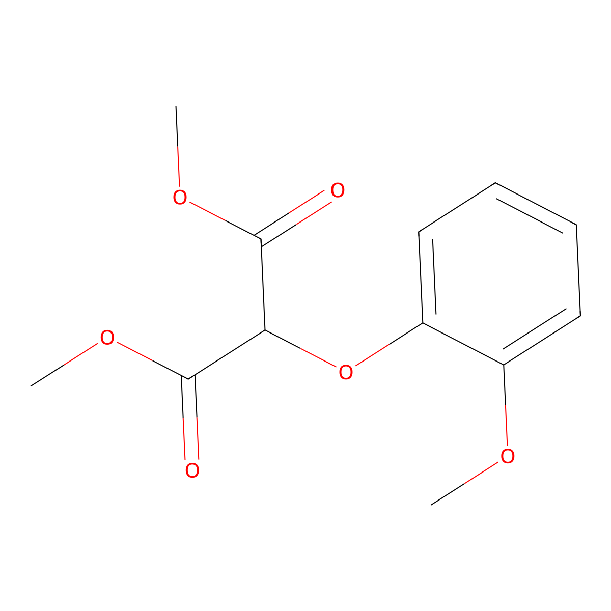 Dimethyl 2-(2-methoxyphenoxy)malonate molecular structure, CAS 150726-89-9