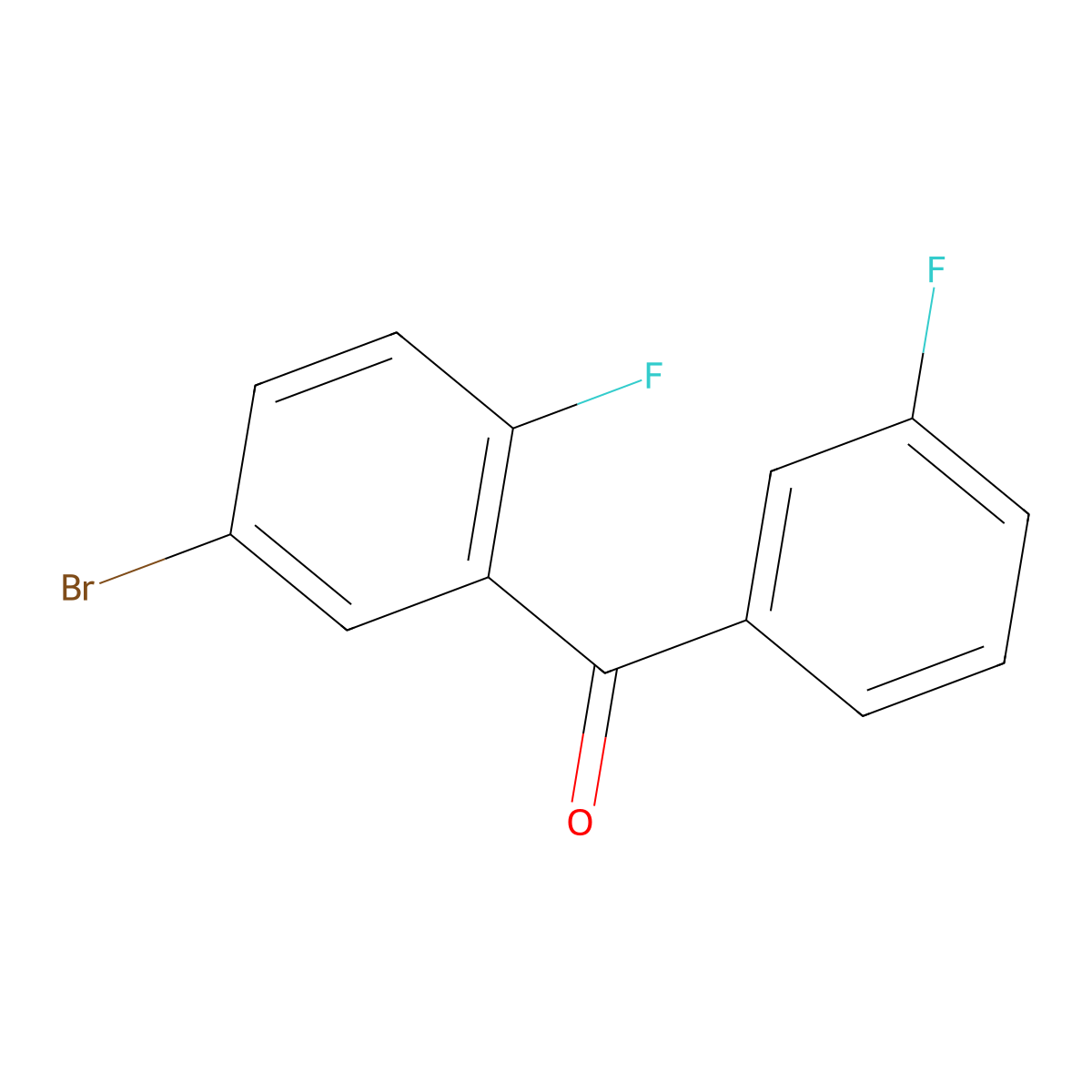 Methanone, (5-bromo-2-fluorophenyl)(3-fluorophenyl)- molecular structure, CAS 1507261-00-8