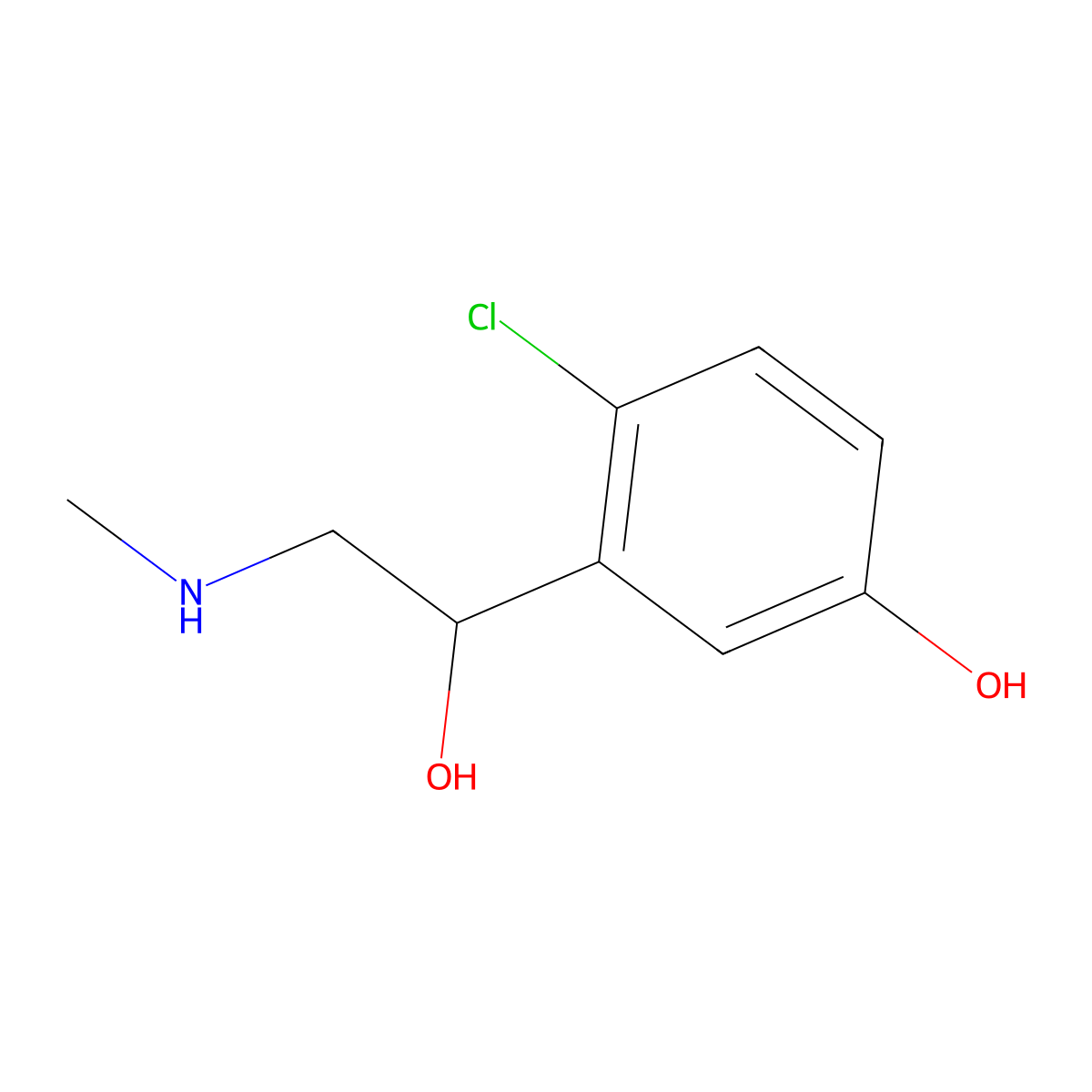 4-Chloro-3-[1-hydroxy-2-(methylamino)ethyl]phenol molecular structure, CAS 1507261-13-3