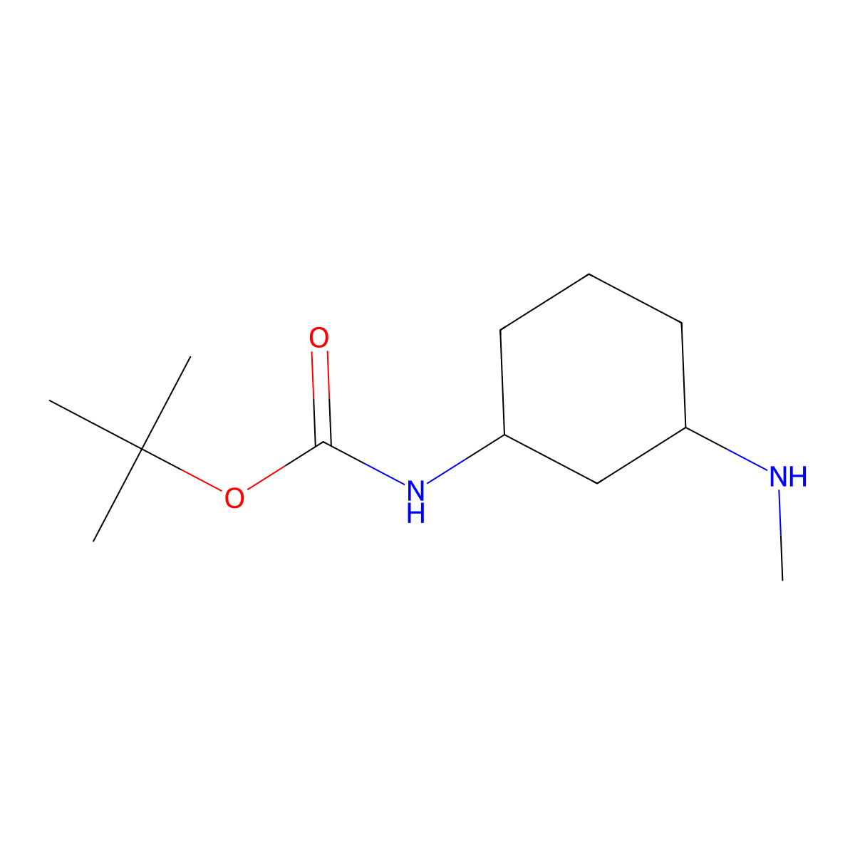 tert-butyl N-[3-(methylamino)cyclohexyl]carbamate molecular structure, CAS 1507262-36-3