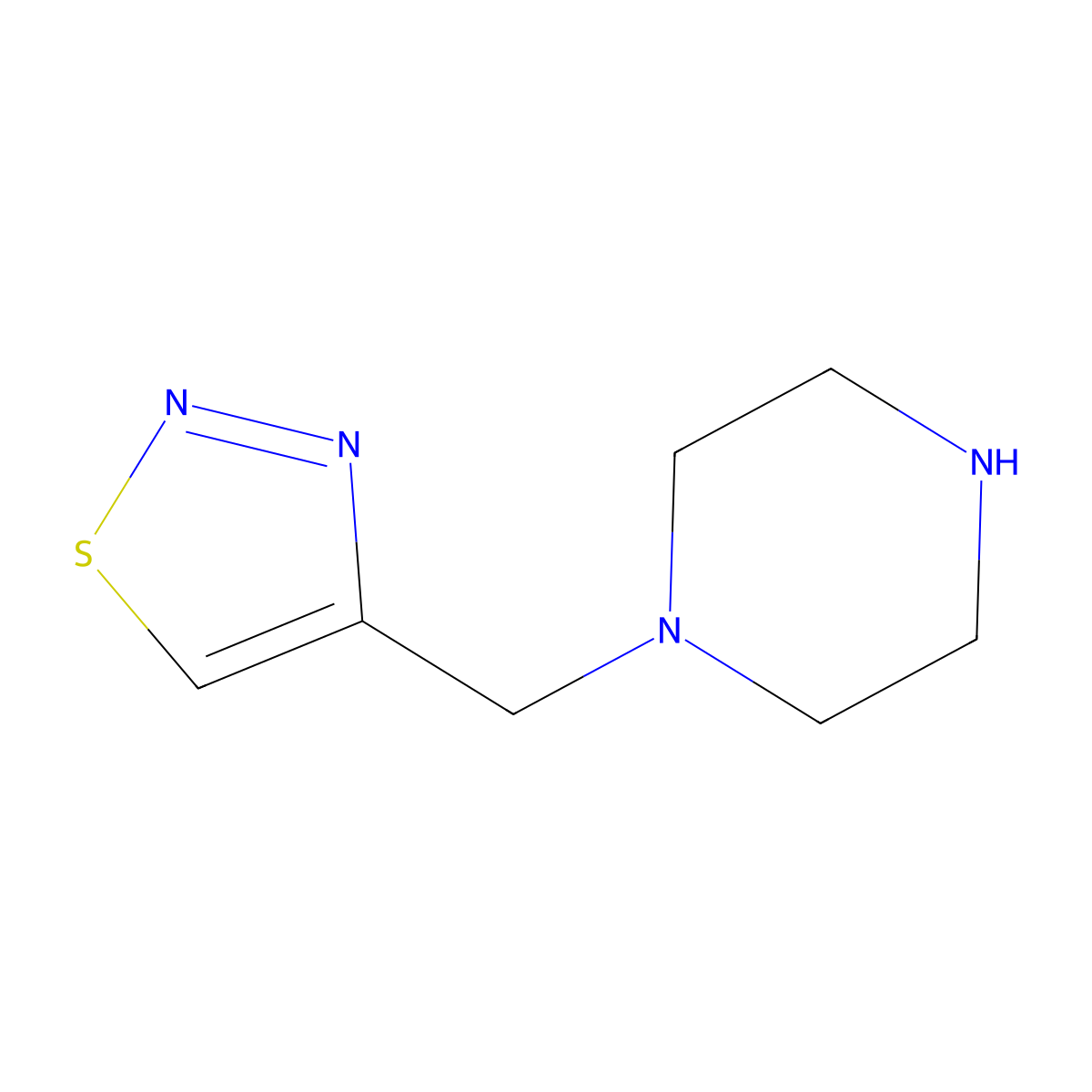 1-[(1,2,3-Thiadiazol-4-yl)methyl]piperazine molecular structure, CAS 1507263-32-2