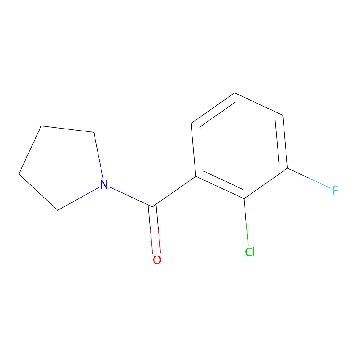 (2-Chloro-3-fluorophenyl)(pyrrolidin-1-yl)methanone molecular structure, CAS 1507263-36-6