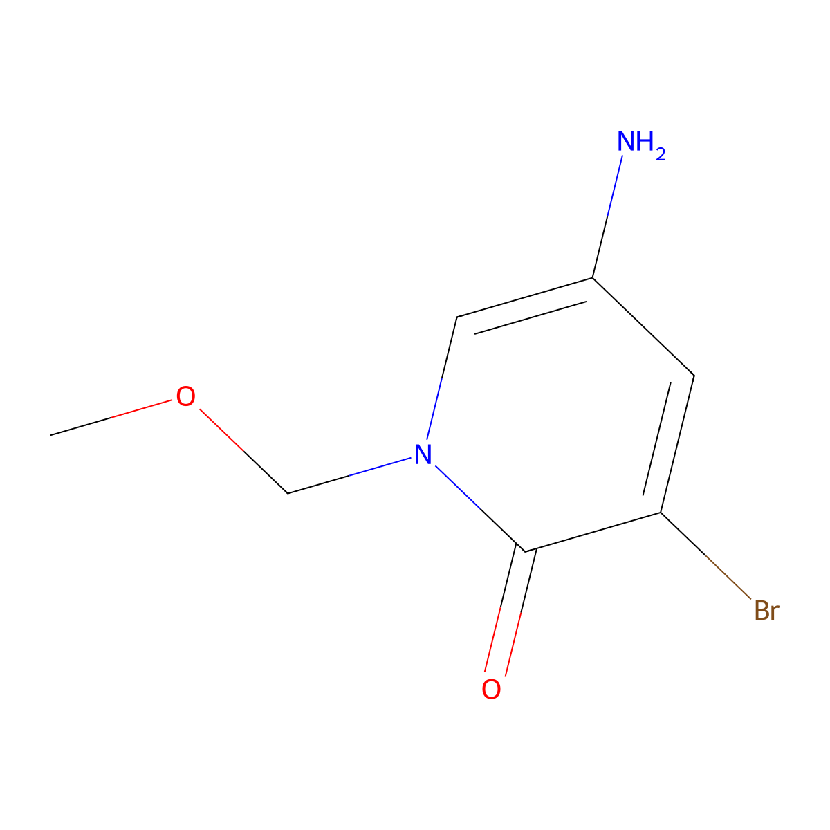 5-Amino-3-bromo-1-(methoxymethyl)-1,2-dihydropyridin-2-one molecular structure, CAS 1507268-42-9