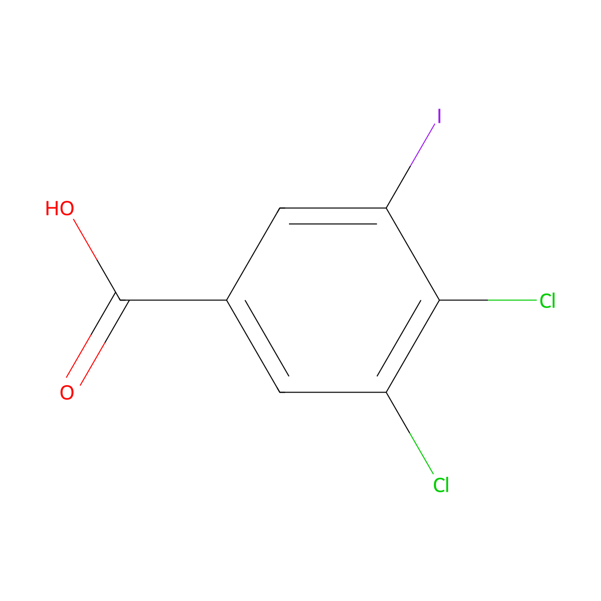3,4-Dichloro-5-iodobenzoic acid molecular structure, CAS 1507268-55-4