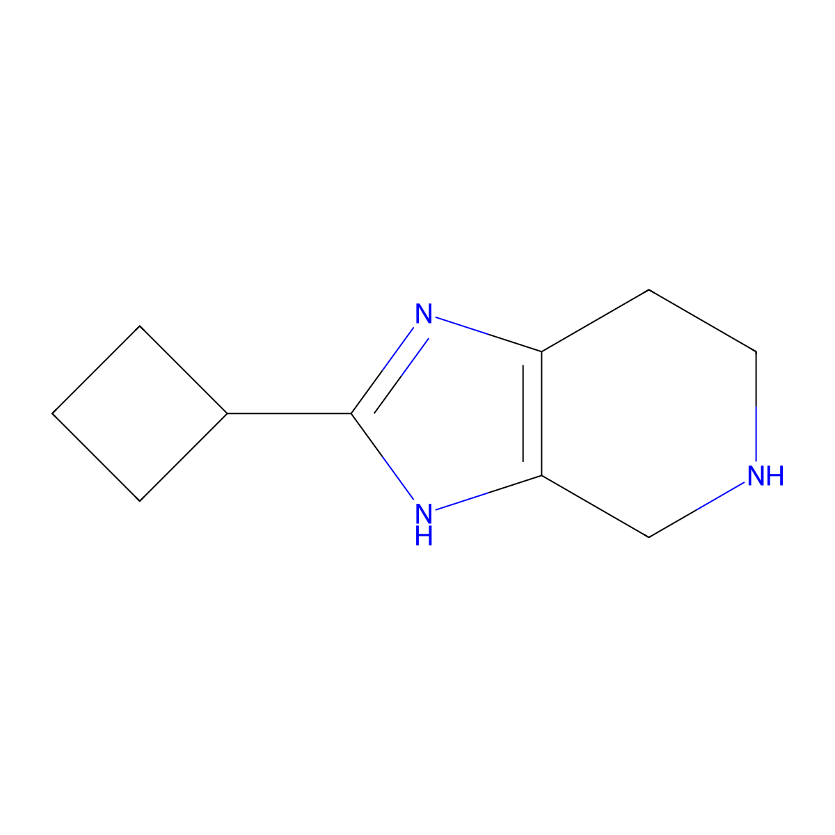 2-cyclobutyl-3H,4H,5H,6H,7H-imidazo[4,5-c]pyridine molecular structure, CAS 1507276-40-5